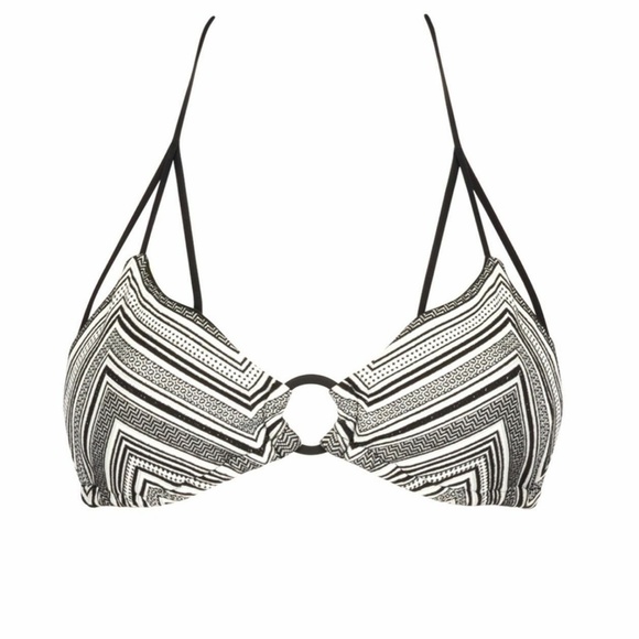NWT Beach Bunny Crossroads Triangle Bikini Top Black/White [SZ Small ]‎ - Picture 3 of 7